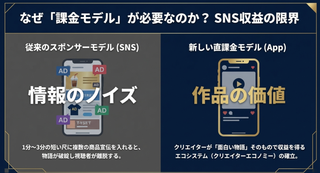 なぜ「課金モデル」が必要なのか？ SNS収益の限界